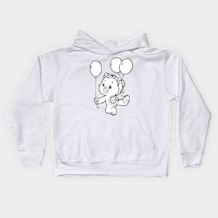 care bear holding a balloon Kids Hoodie